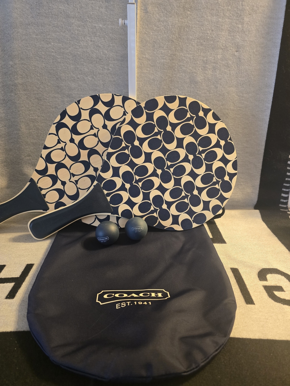 SOLD😁Coach Navy Blue White Logo Paddleball Set🥳🥳❌❌ - Picture 3 of 4